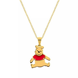 Disney Winnie The Pooh Sterling Silver Gold Plated Necklace