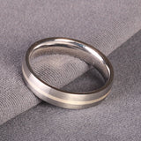 5mm Titanium & Silver Inlay Ring