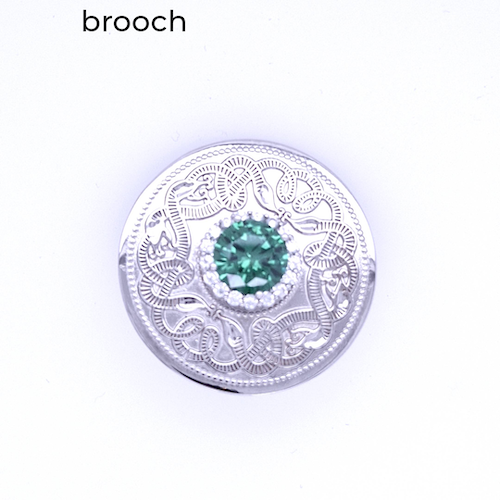 Celtic Warrior Shield Brooch Cubic Zirconia