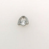 Clear stone set white gold studs