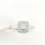 Square Halo Solitaire Engagement ring