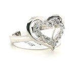 Silver Open Heart CZ Ring