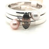 Grey Freshwater Pearl Silver Ring