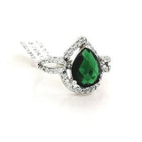 Green Halo Style CZ Ring