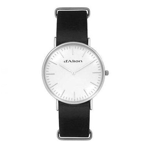 Unisex Black Leather Watch