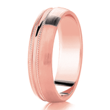 Gents Curved Patterned wedding band