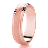Gents matt centre stepped wedding band