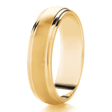 Gents matt centre stepped wedding band