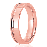 Gents Flat Patterned Wedding Band