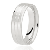Gents Flat Patterned Wedding Band