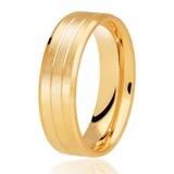 Gents Flat Patterned Wedding Band