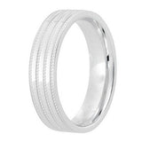 Gents Patterned Flat Wedding Band