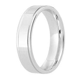 Gents Flat stepped Patterned wedding band