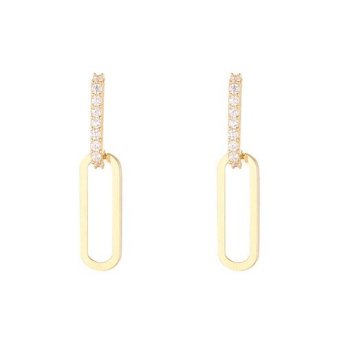 9ct Gold CZ Drop Earrings