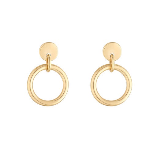 9ct Yellow gold Round Drop Earrings