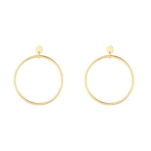 9ct Yellow Gold Round  Drop Earrings