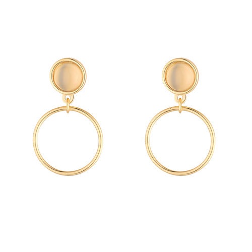 9ct Yellow Gold Round Drop Earrings