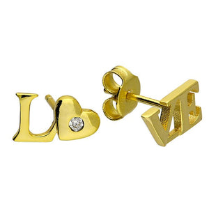 Sterling Silver Love Earring (gold plated)