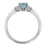 Aquamarine & Diamond Ring