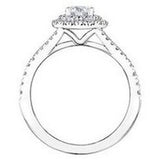 Round Halo Solitaire with Split Diamond Shank