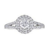 Round Halo Solitaire with Split Diamond Shank