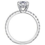 Princess Cut Solitaire with diamond set shoulders 1.75ct