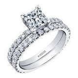 Princess Cut Solitaire with diamond set shoulders 1.75ct
