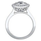 Round halo Style Solitaire Ring in Rub over setting 1.22ct
