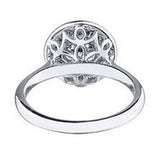 Round halo Style Solitaire Ring in Rub over setting 1.22ct