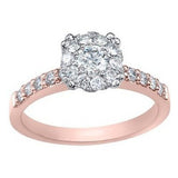 Starburst round Solitaire with diamonds shoulders .51ct