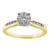 Starburst Solitaire with channel set shoulders .36ct