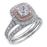 Square Halo style solitaire .70ct