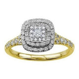 Square Triple Halo Solitaire .50ct Engagement ring