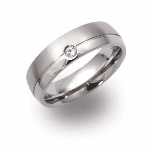 6mm CZ Stainless Steel Ring