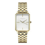 Rosefield The Octagon White Sunray Steel Gold  23 x 29mm