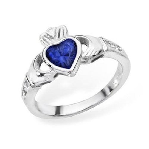 Sept Blue Cz Cladagh Ring