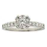 Starburst round Solitaire with diamonds shoulders .51ct