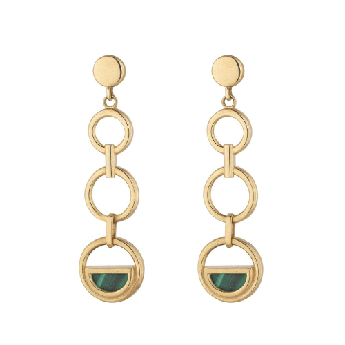 Green Agate 9ct Drop earrings