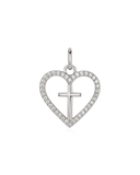 CZ Heart Cross Pendant