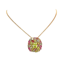 Pink & Peridot Cluster Pendant