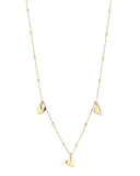 Gold Plated Three Heart Necklace