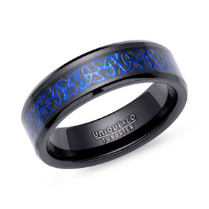 7mm Black IP Tungsten Celtic ring