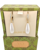 Gold plated CZ & Pearl Huggies