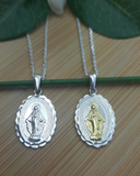 19mm Silver Miraculous Wavy Medal