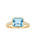 Blue Topaz & Diamond ring