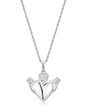 Silver CZ Claddagh Necklace