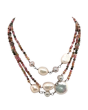 Pearl & Bead triple row necklace