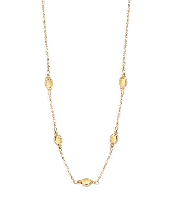 Gold Plated Five Nugget Necklace