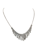 Silver tassle CZ necklace