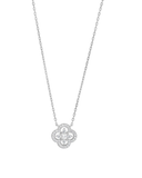Silver CZ Cluster Clover Pendant